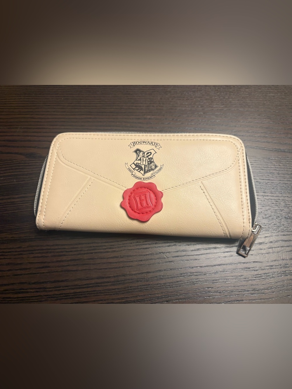 Harry Potter Letter Hogwarts Zip Around Wallet with Red Wax-Seal Accent